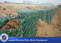 PVC Coated Hot Dipped Gabion Fence Panels For Flood Bank Customized Length